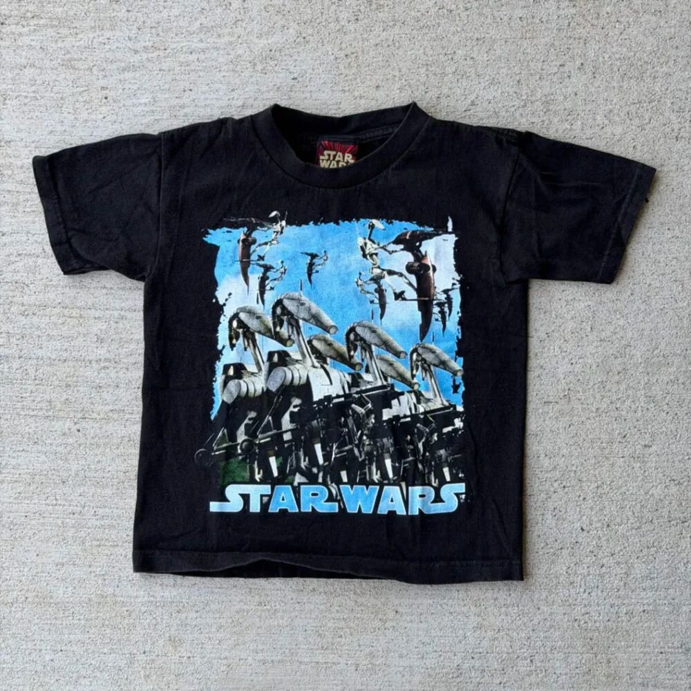 Vintage 1999 Star Wars Episode I Battle Droid T Shirt Kids M 5/6 Movie Promo